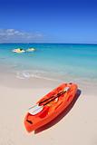 Kayak in beach sand caribbean sea turquoise