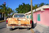 aged vintage weathered truck in  mexico