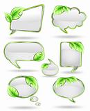 Set banners with leaf. Vector