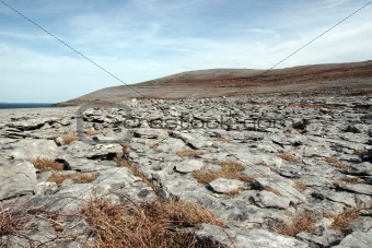 blue grey rocks in rocky burren landscape