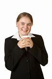 young business woman with coffee 