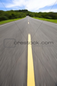 high speed and empty road