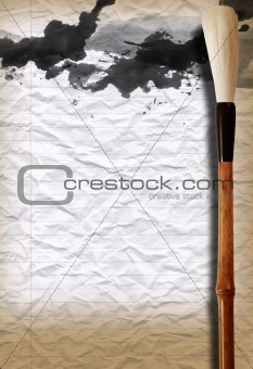 Chinese brush pen and symbol 
