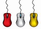 Computer Mouse in different colors - vector illustration