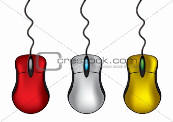 Computer Mouse in different colors - vector illustration