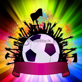 Soccer ball (football) on grunge background. EPS 8