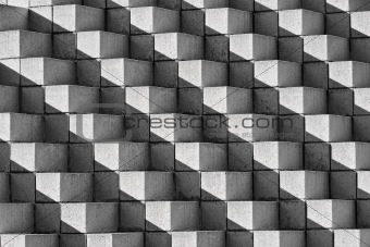 Astract Bricks and Shadows in Black and White