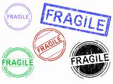 5 Grunge Stamps - FRAGILE