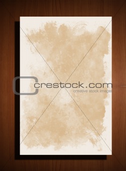 old paper on wood background 
