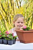 Little girl - gardening