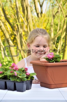 Little girl - gardening