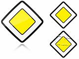 Set of variants a Main road - road sign