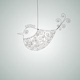 Abstract bird from metal wire. Vector illustration
