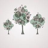 Abstract background with tree green. Vector illustration