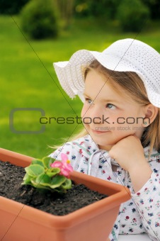 Little girl  - gardening