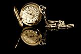 old pocket watch with reflection