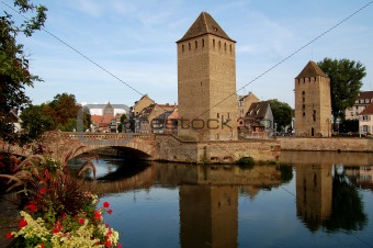 The district of La Petite France in Strasbourg with its bridges