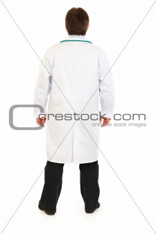 Medical doctor standing  back to camera
