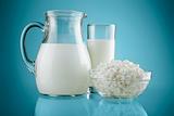 jug glass with milk and curds