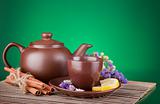 ceramic teapot with tea