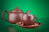 ceramic teapot with tea