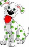 Cute smiling St. Patrick's Day dog