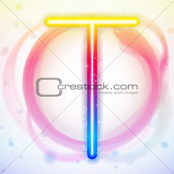 Alphabet Rainbow Lights in Circle White Background