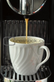 pouring espresso