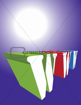 letters WWW on bright sun background