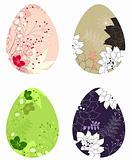 Set of different easter eggs