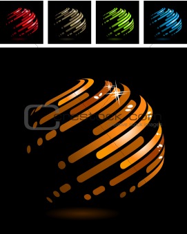 Abstract ball made of stripes