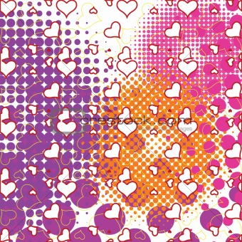 hearts and bubbles pattern