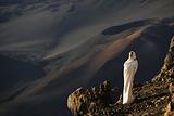 The girl at craters of Haleakala.