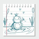 sketched frog prince