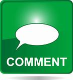comment web button green with bubbles