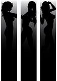 Banner set with sexy  silhouettes