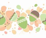 Seamless horizontal easter pattern with eggs