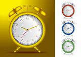 Set of 4 alarm clocks vector illustrations