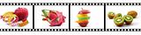 film strip with fruit collection