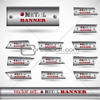 the abstract metallic banner set