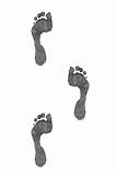Black footprints isolated on white background