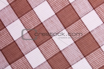 Linen white and brown fabric as background 