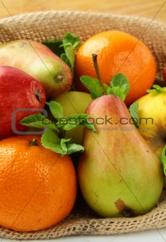 Fresh fruit apples pears tangerines