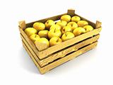 wooden crate full of apples