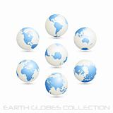 earth globes collection, white - blue