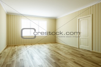 empty room with door