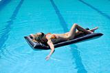 beautiful woman relax on swimming pool