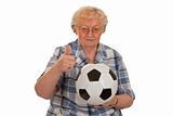 Aged soccer fan