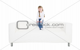 Young girl in a sofa