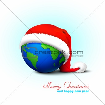 Christmas background with globe.